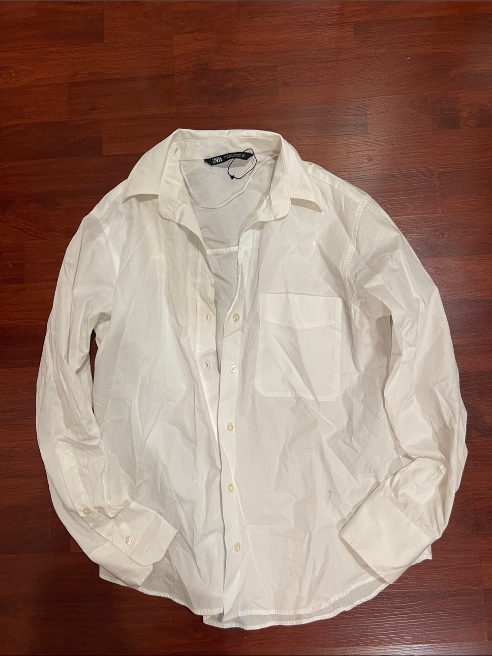 Zara Crisp White Collared Button-Down